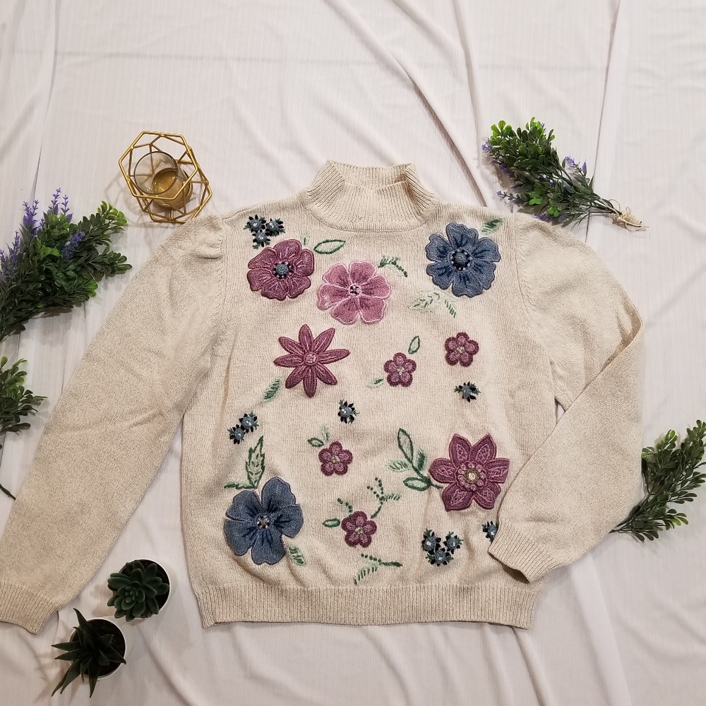 Vintage Alfred Dunner Embroidered Sweater